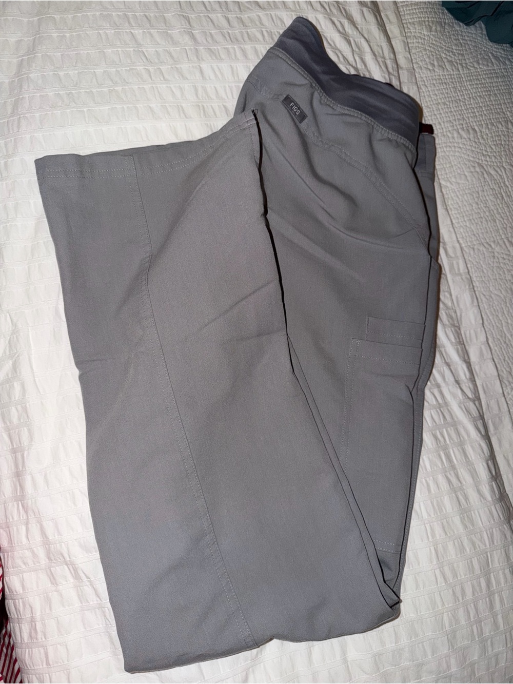 Figs Gray Cargo Straight Leg Scrub Pants